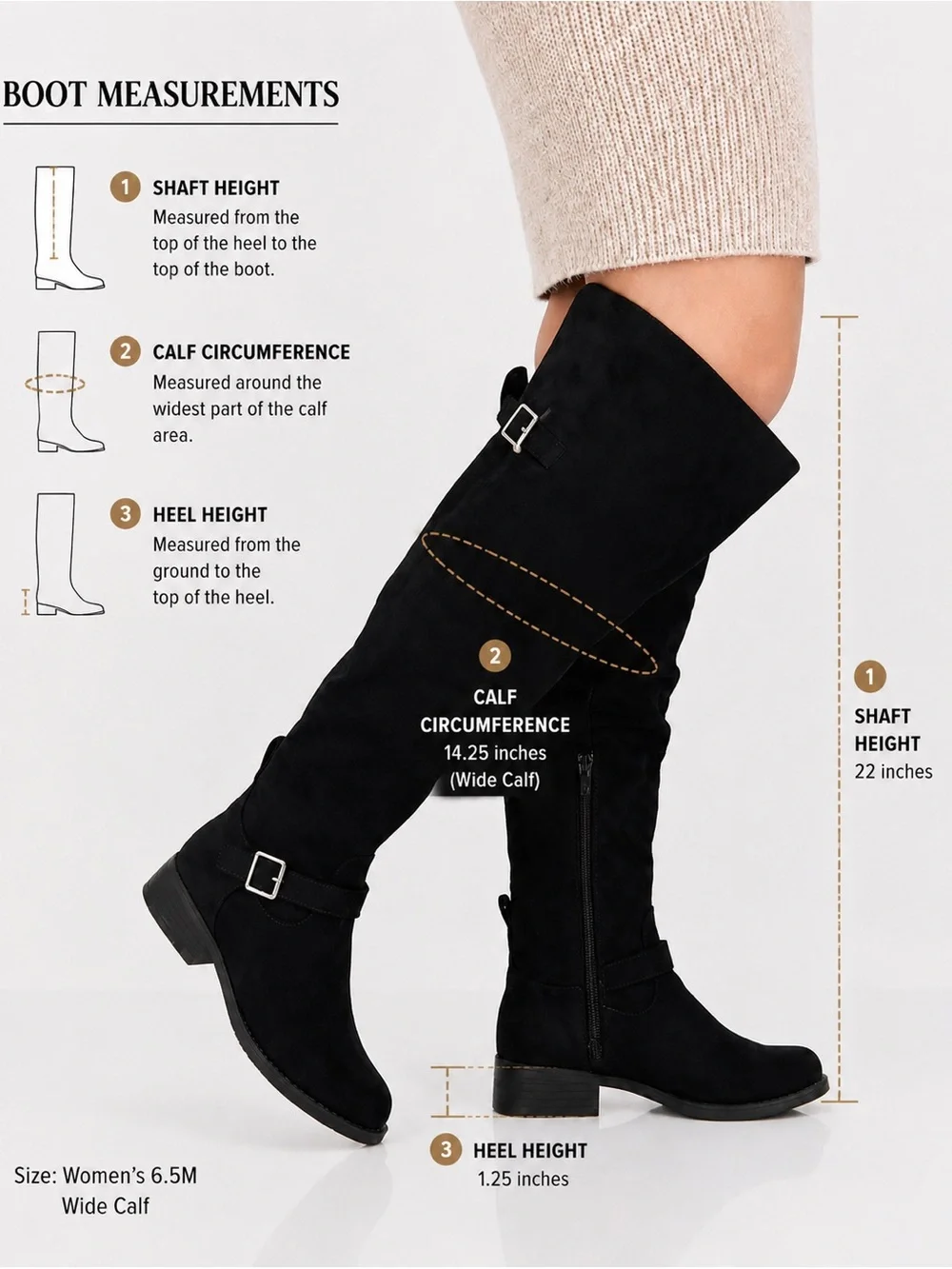Sun + Stone Black Over-the-Knee Buckle Boots